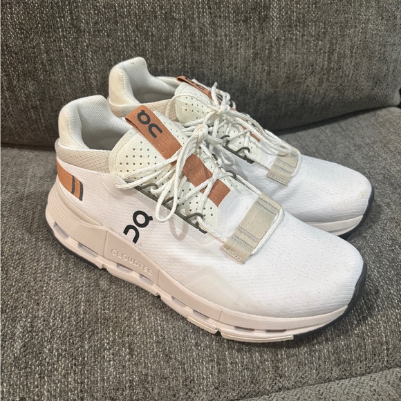 On Running Shoes - On Running Cloudnova 2White and Tan Sneakers